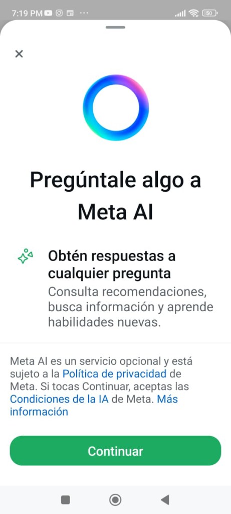 La nueva opción de IA en WhatsApp