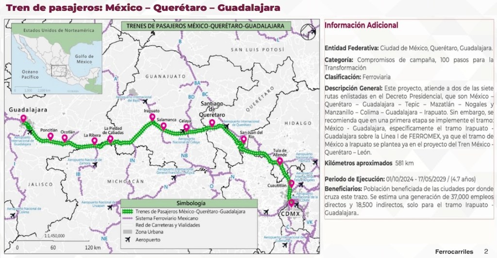 Rutas de los 3 nuevos trenes de pasajeros que promete Sheinbaum