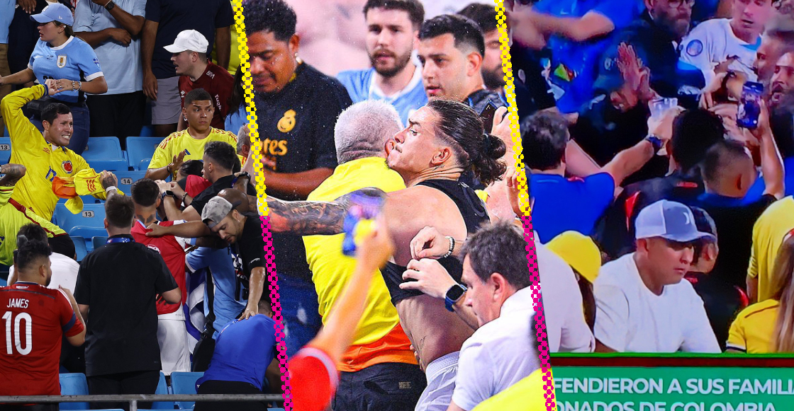 La pelea entre aficionados de Colombia y futbolistas de Uruguay en Copa América