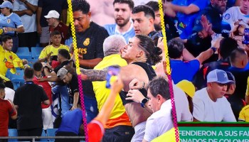 La pelea entre aficionados de Colombia y futbolistas de Uruguay en Copa América