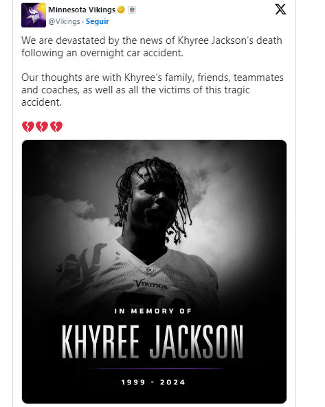 Khyree Jackson: ¿Quién es y cómo murió el novato de los Vikings de NFL?