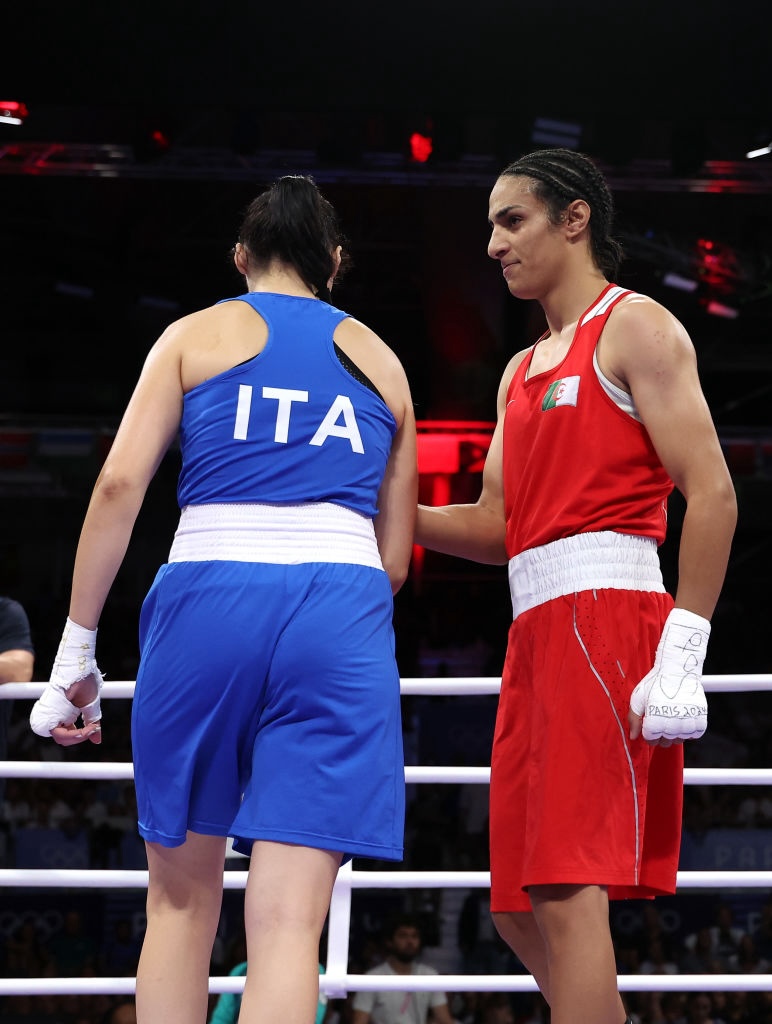 Imane Khelif y Angela Carini en París 2024