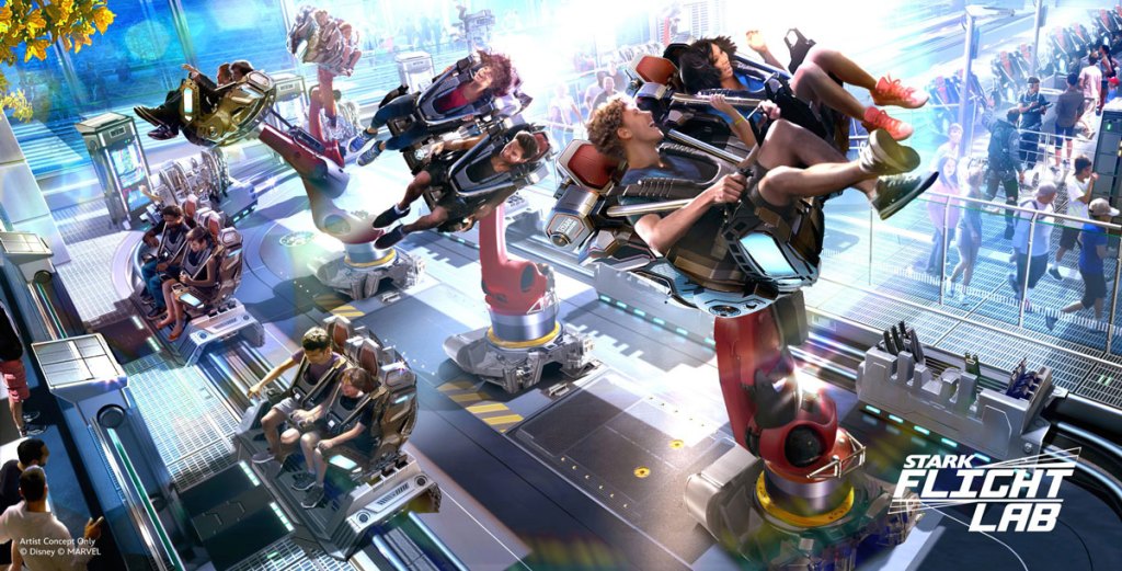 Stark Flight Lab juego de Avengers en Disneyland