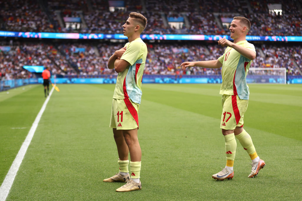 Fermín festejó a lo Mbappé contra los franceses