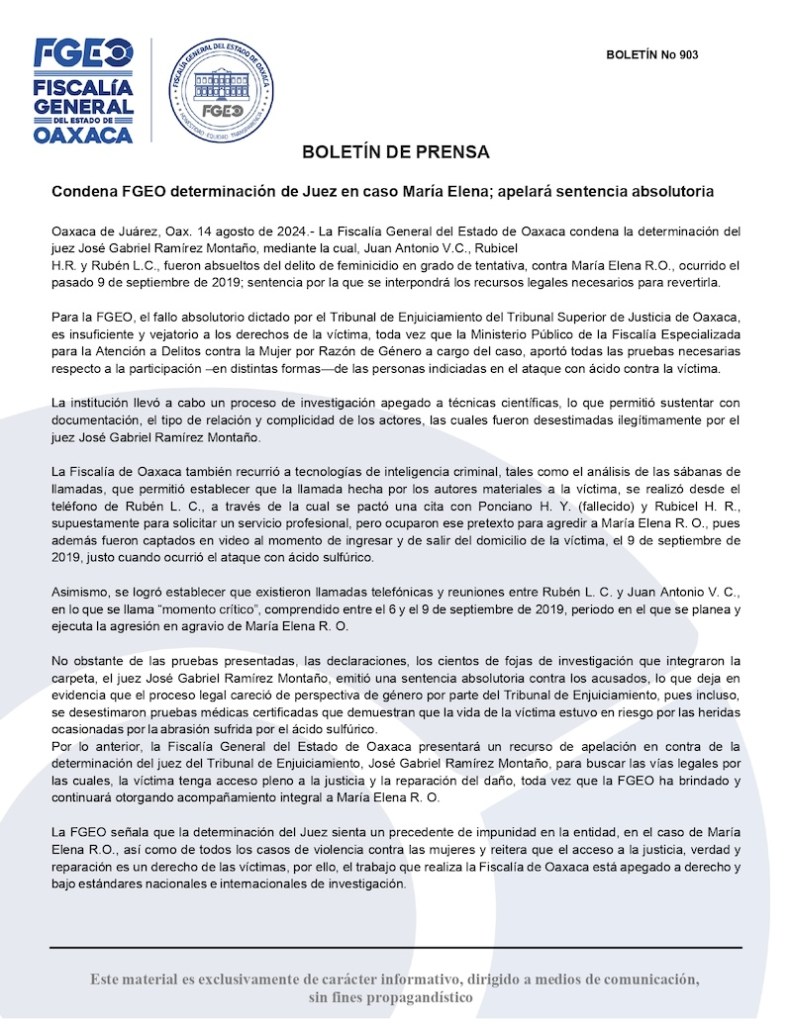 Caso María Elena Ríos: Jueza frena la liberación del agresor de la saxofonista