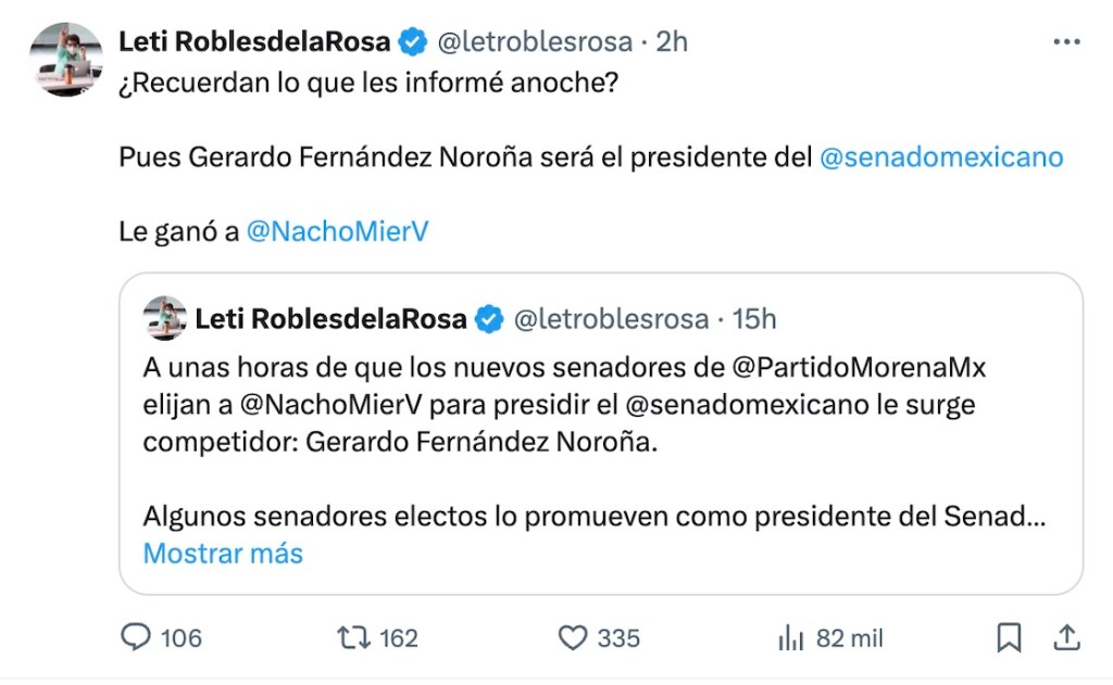 Y los sueños de Noroña se cumplen: Por fin será presidente… del Senado