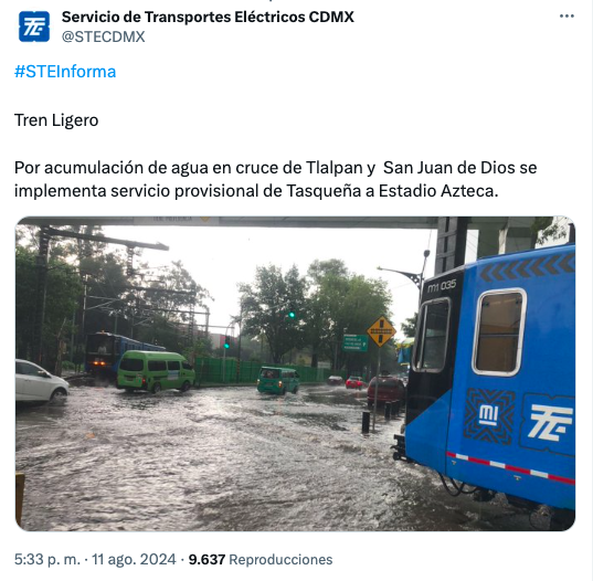 En Coyoacán y Tlalpan: Así se pusieron las inundaciones en la CDMX