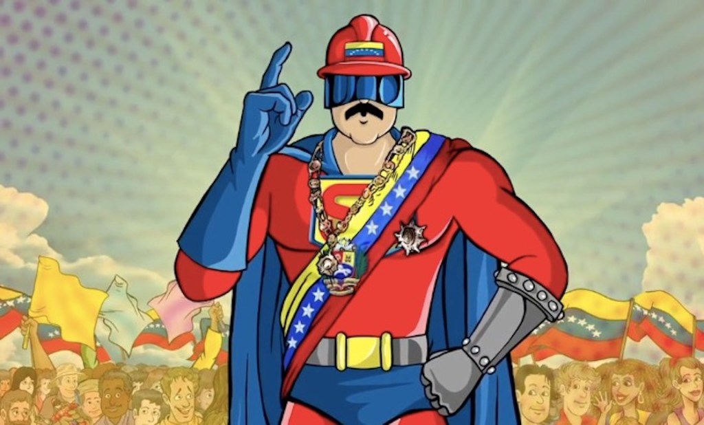 "Súper Bigote" es una caricatura de superhéroes protagonizada por Nicolás Maduro.