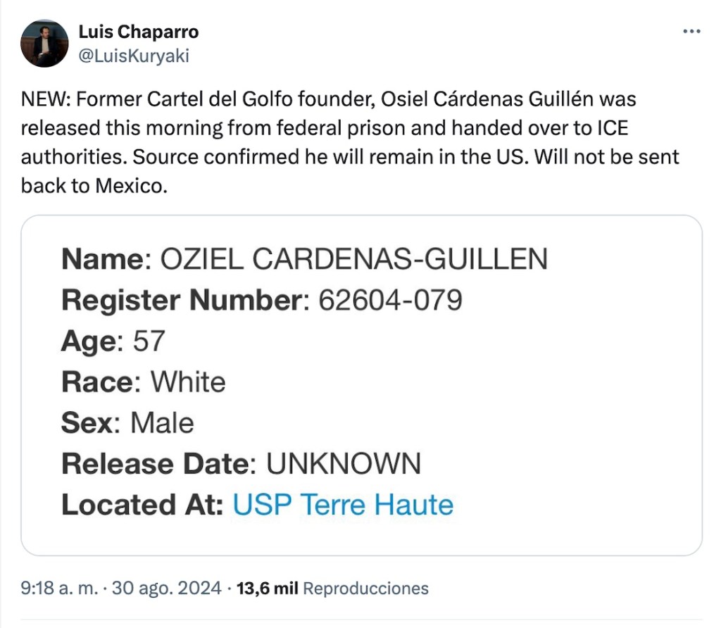 Osiel Cárdenas queda libre: Líder del cártel del Golfo paga 19 años de cárcel