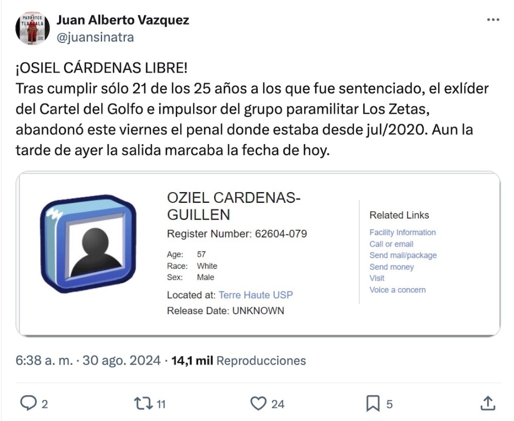 ¿Osiel Cárdenas queda libre?