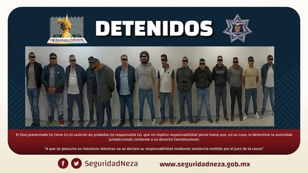 Los policías de CDMX y agentes de la FGR detenidos en Neza.