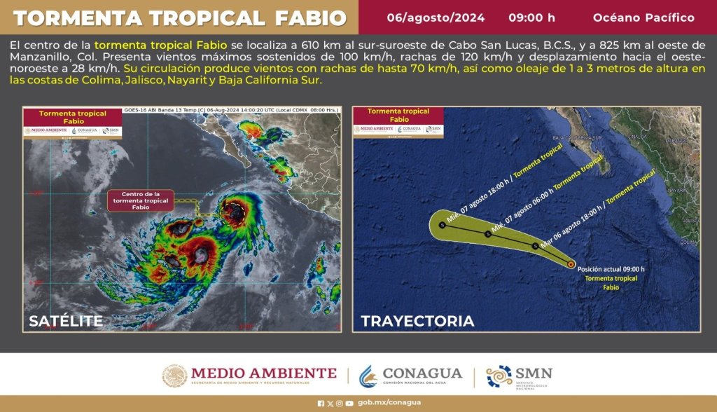 Los efectos de la tormenta tropical Fabio en México.