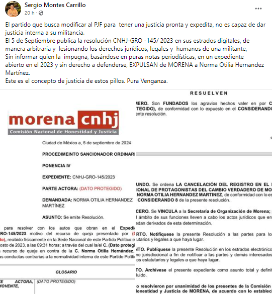 Morena expulsa a Norma Otilia Hernández, alcaldesa de Chilpancingo, por reunión con líder de Los Ardillos