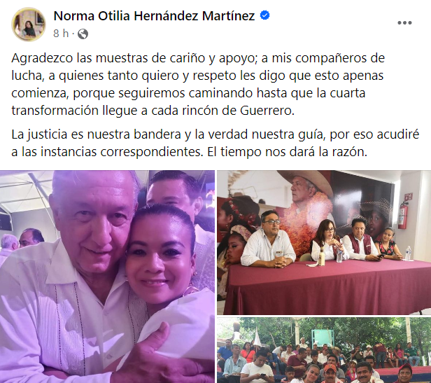 Morena expulsa a Norma Otilia Hernández, alcaldesa de Chilpancingo, por reunión con líder de Los Ardillos