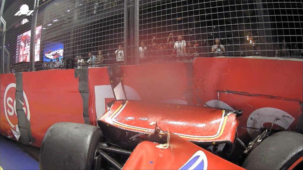 Accidente de Carlos Sainz durante la Clasificación del Gran Premio de Singapur