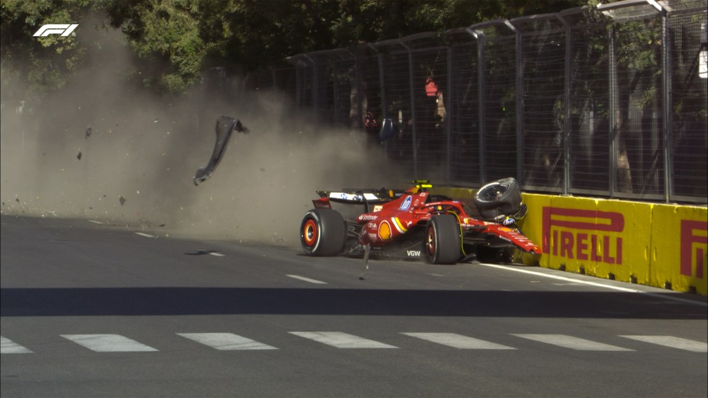 Así terminó el Ferrari de Sainz