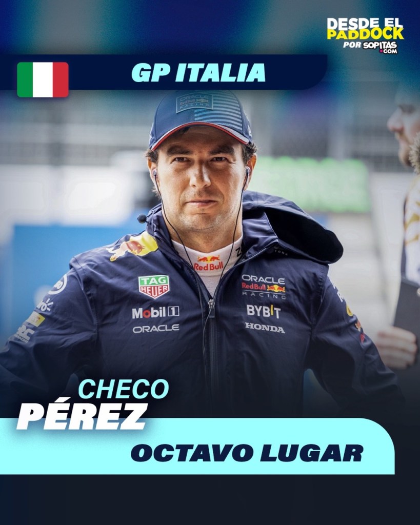 Checo Pérez, octavo lugar en el GP de Italia