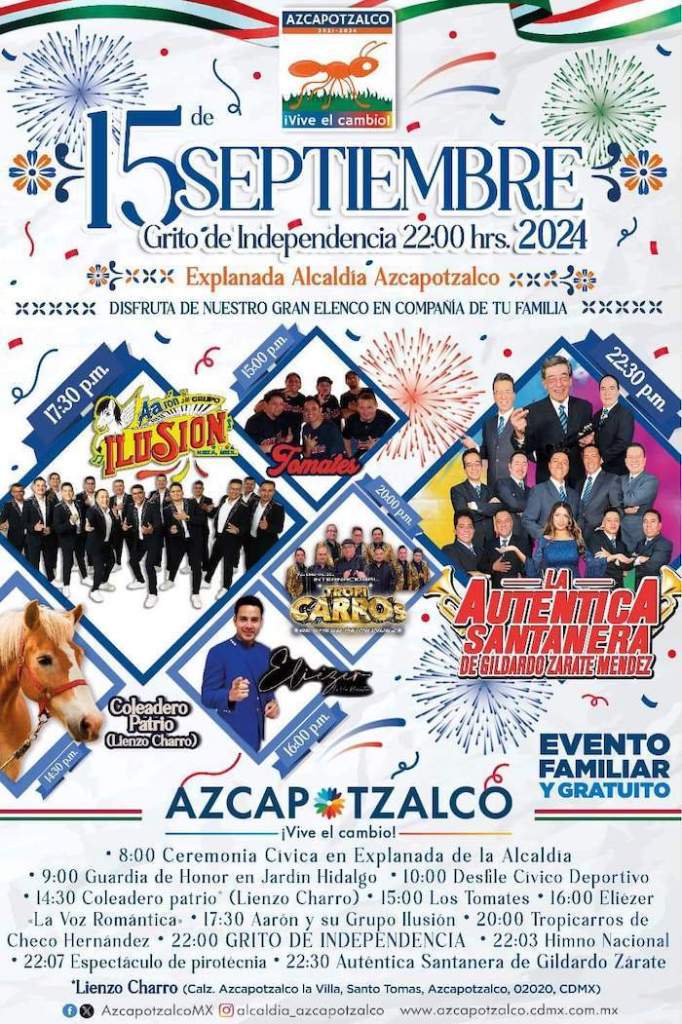 ¡Pa' dar el Grito! Conciertos gratis en las 16 alcaldías de CDMX el 15 de septiembre 2024