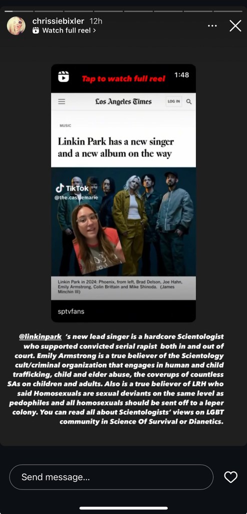 Cienciología y encubrimiento a abusadores: Las acusaciones a Emily Armstrong, nueva vocalista de Linkin Park