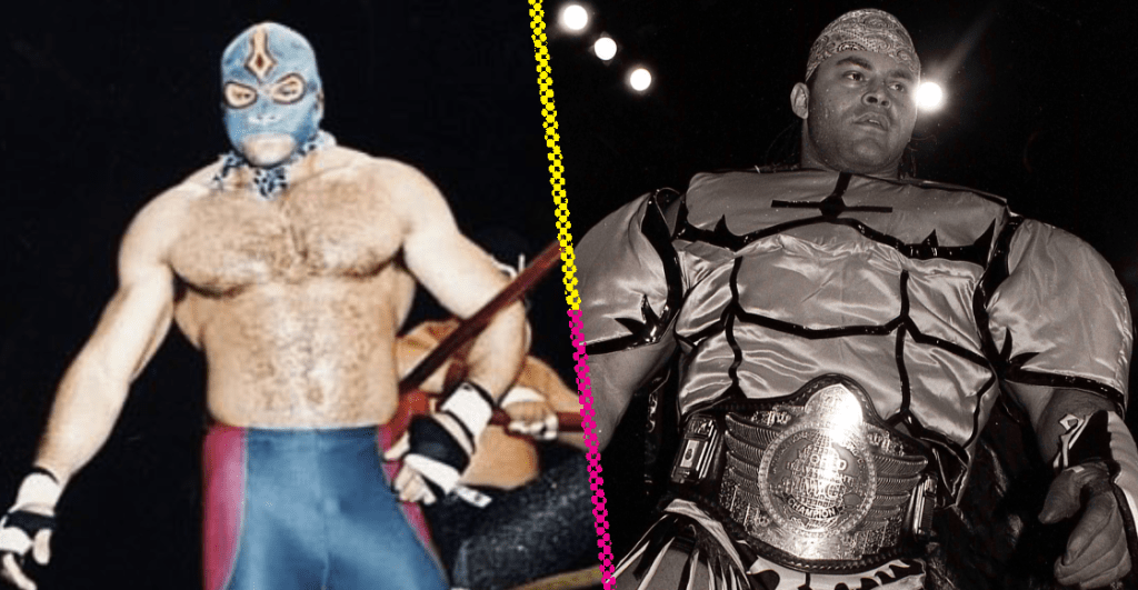 Konnan, antes (izquierda) y después (derecha) de la máscara