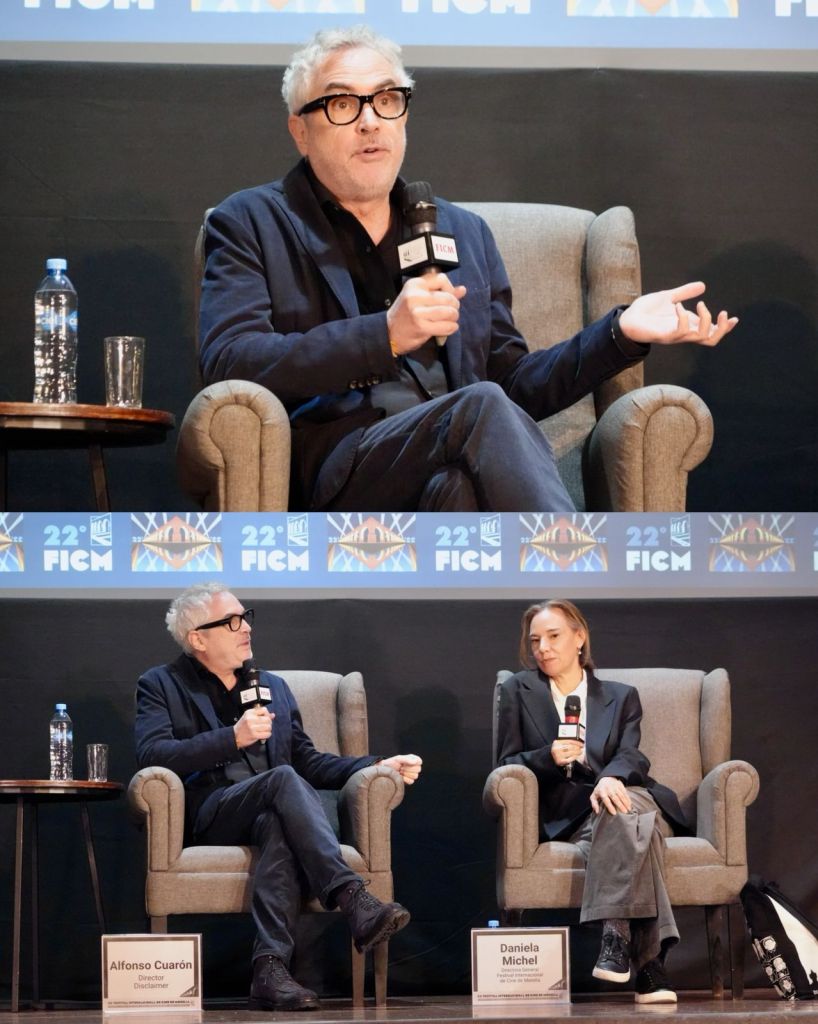 Alfonso Cuarón en una conferencia en el FICM 2024