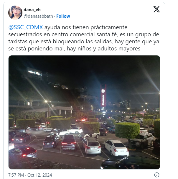 Bloqueo Centro Comercial Santa Fe