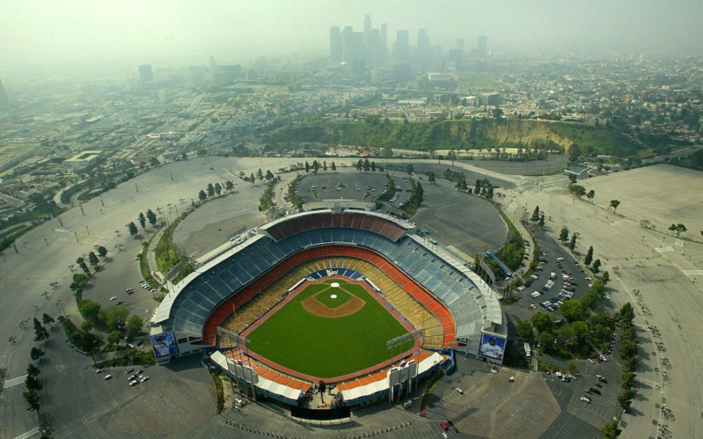 Vista aérea del Dodger Stadium.