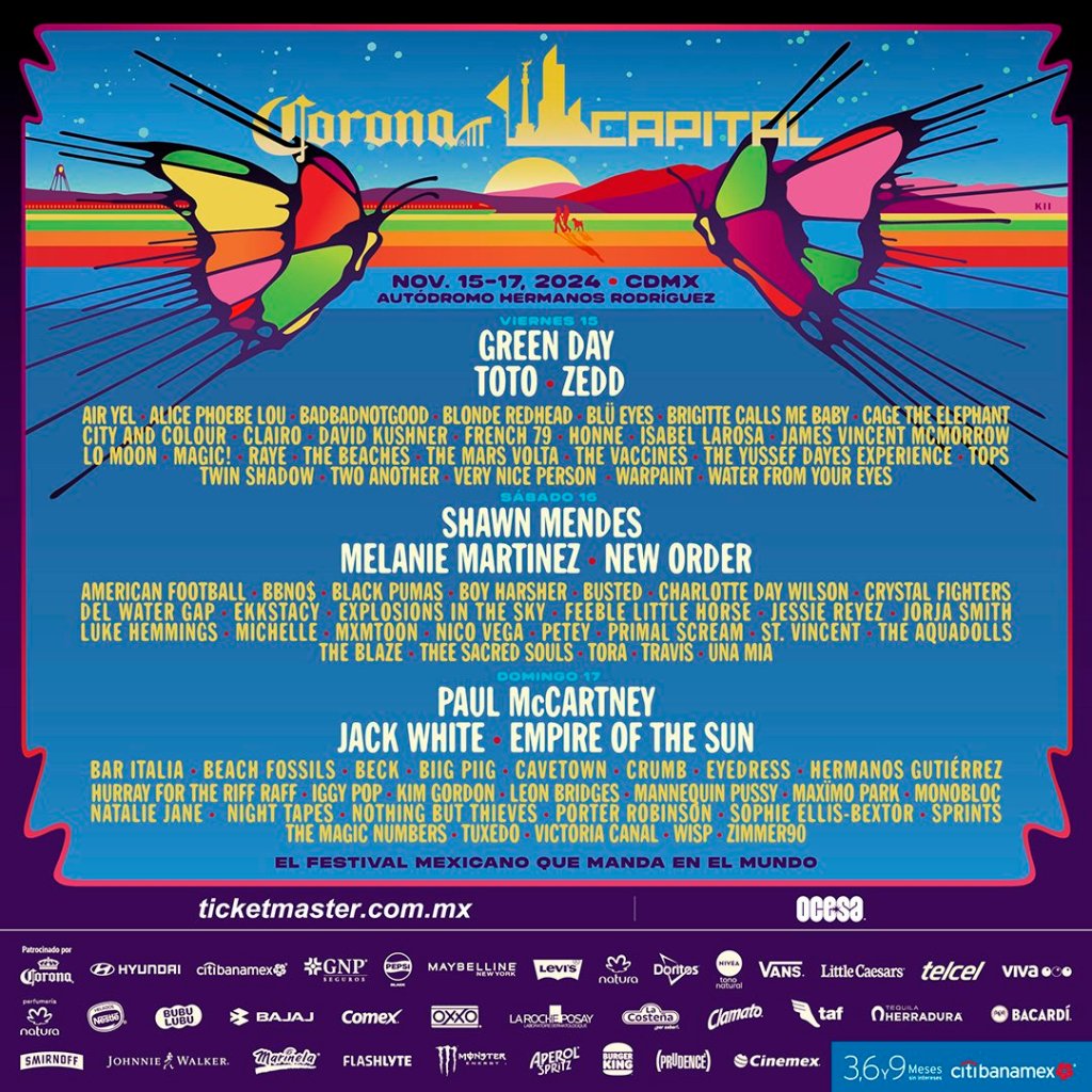 Cartel del Corona Capital 2024 actualizado