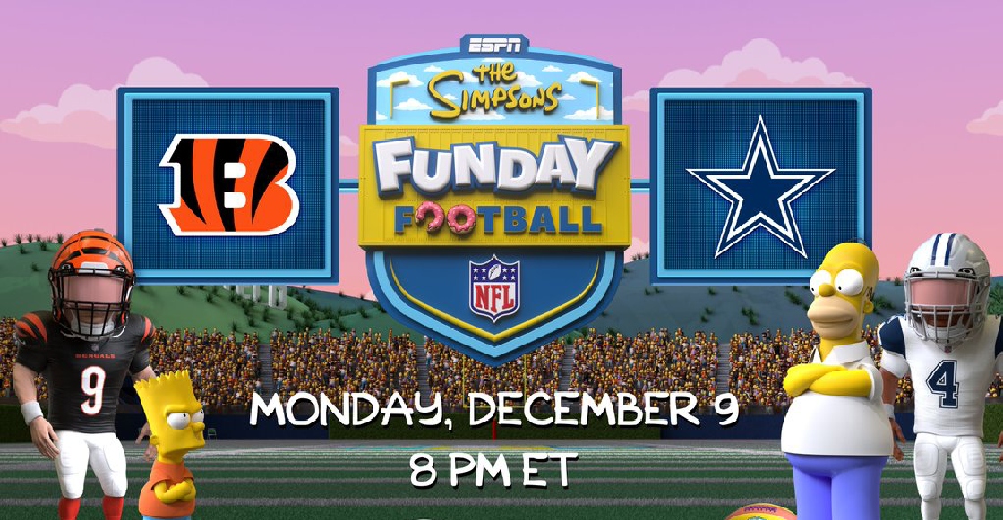 Cowboys y Bengals jugarán al estilo Los Simpson en Monday Night Funday Football