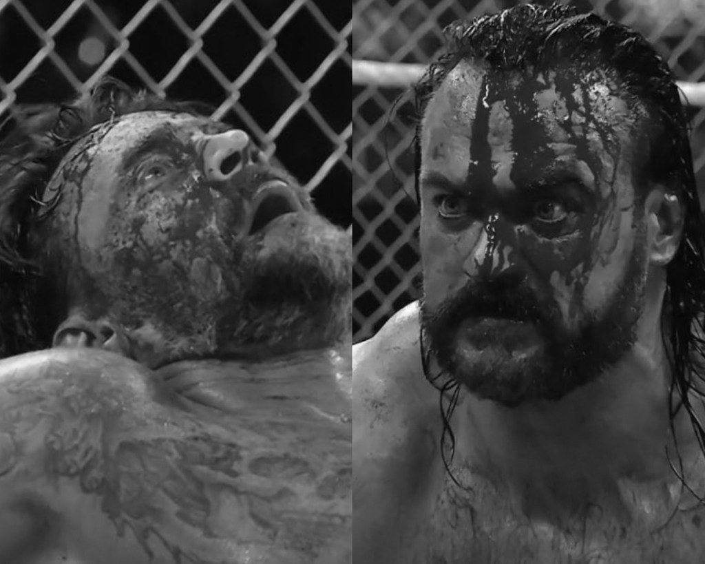 IMÁGENES SENSIBLES CM Punk y Drew McIntyre sangrando en su lucha de Hell in a Cell