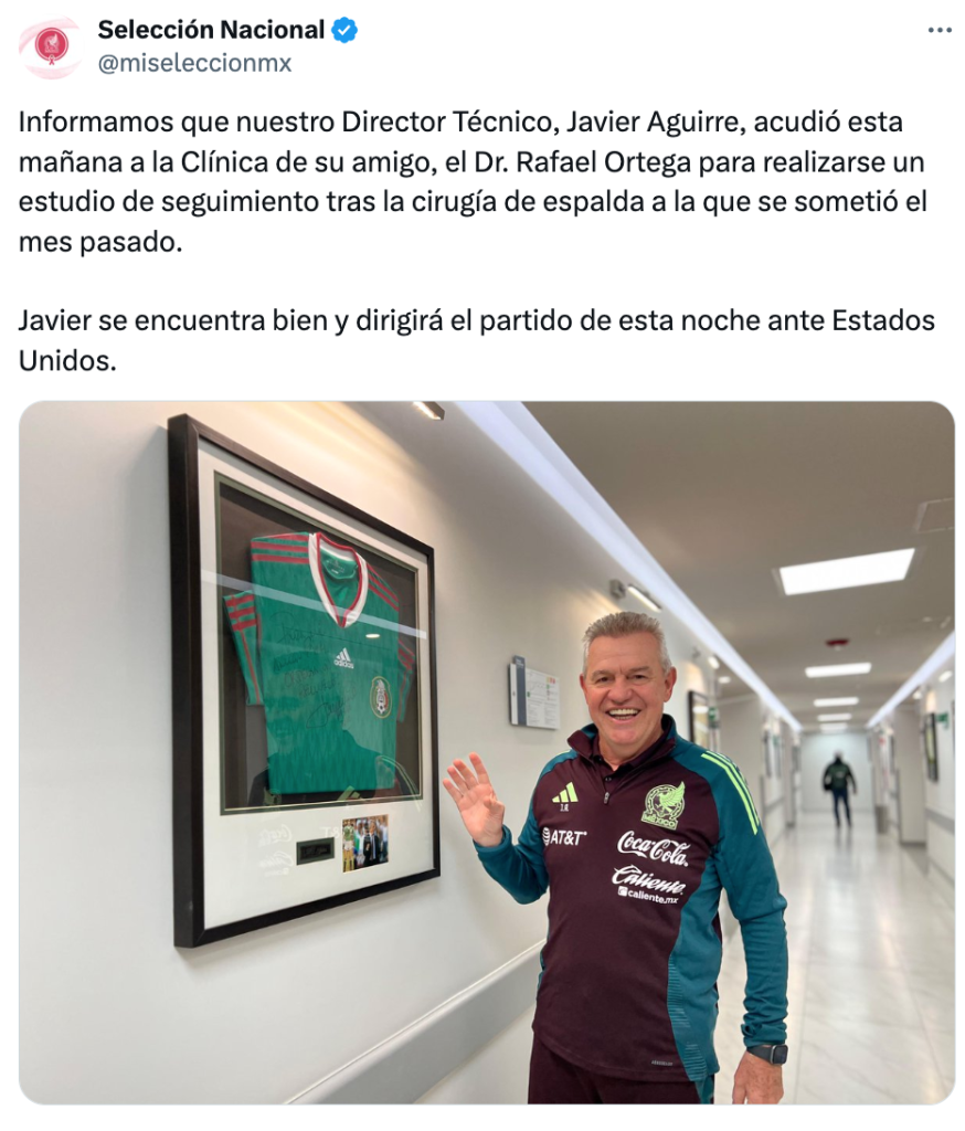 Javier Aguirre dirigirá ante Estados Unidos