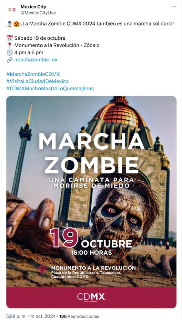 Thriller! Regresa la Marcha Zombie a CDMX: Ruta, hora y calles cerradas