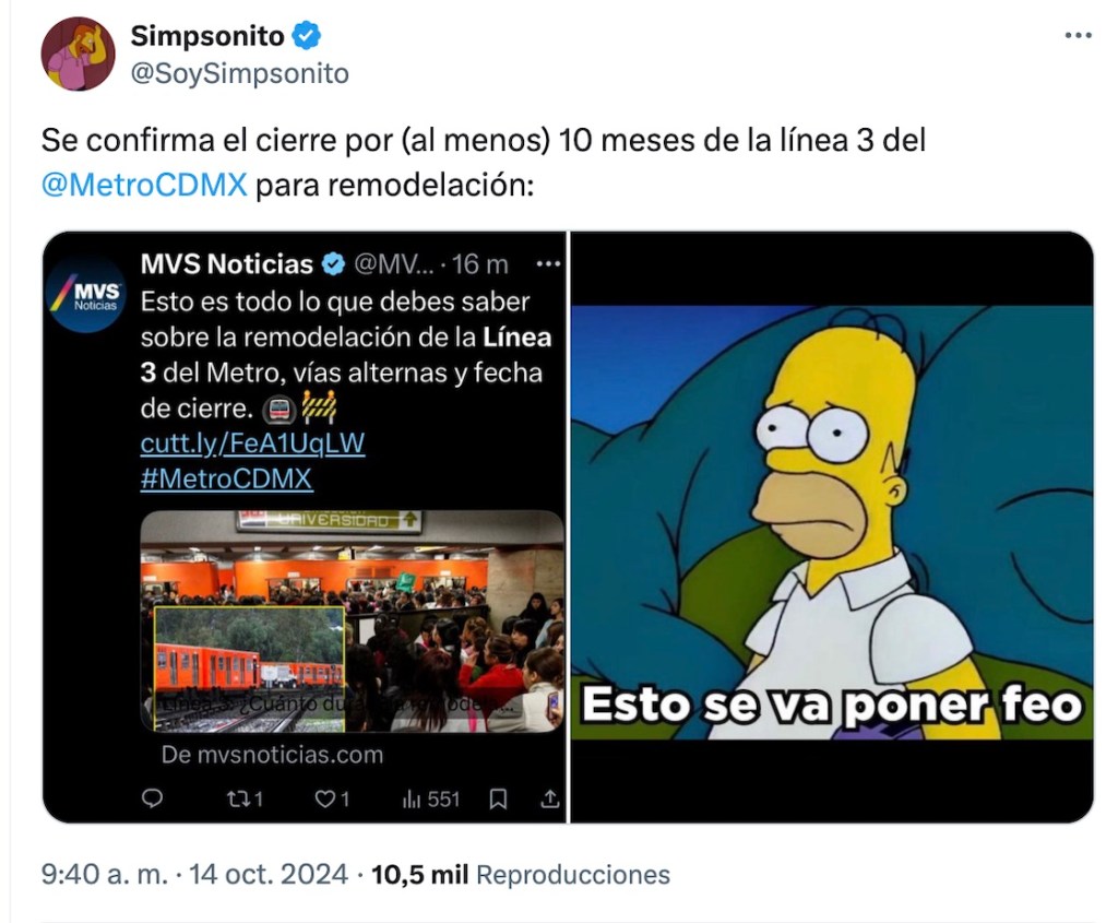 Lleven sus memes del cierre de la Línea 3 del Metro CDMX