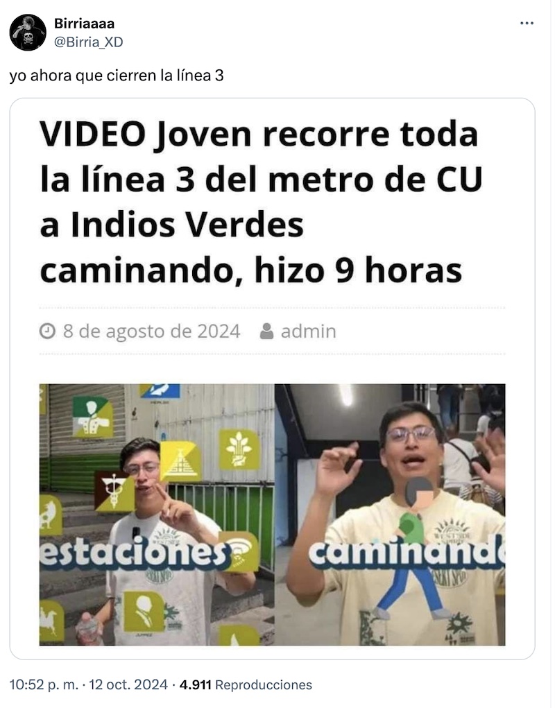 Lleven sus memes del cierre de la Línea 3 del Metro CDMX