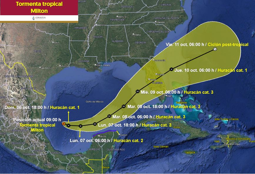 Milton ya es tormenta tropical: ¿Qué estados se verán afectados?