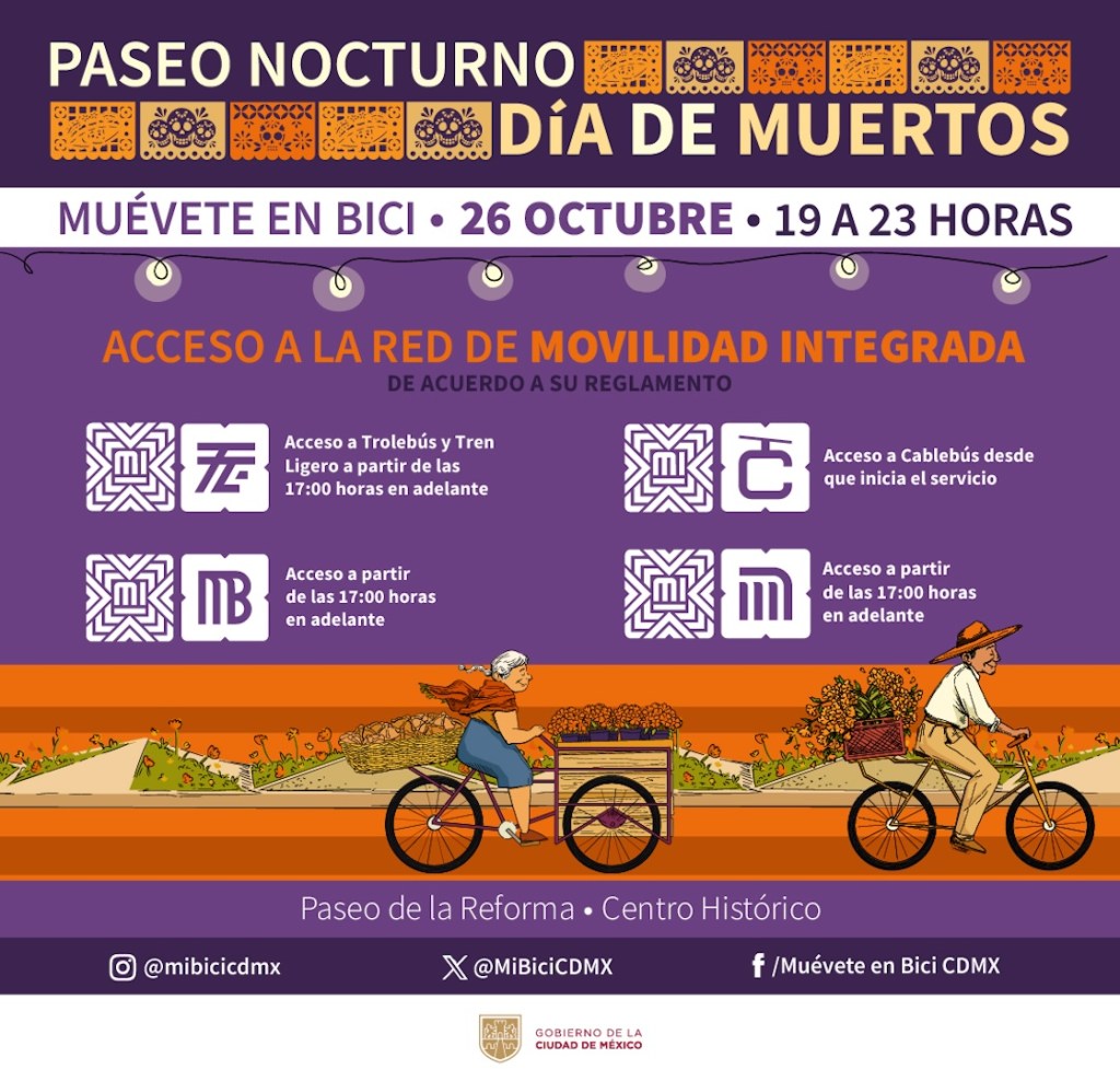 A rodar en el Paseo Nocturno de Día de Muertos en CDMX: Ruta, calles cerradas y horario