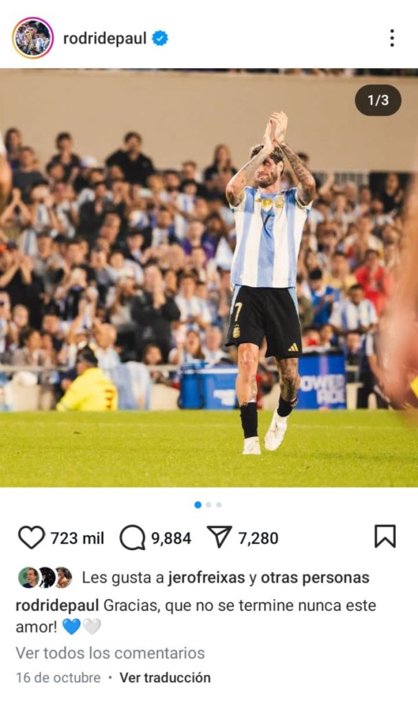 Rodrigo de Paul, instagram 