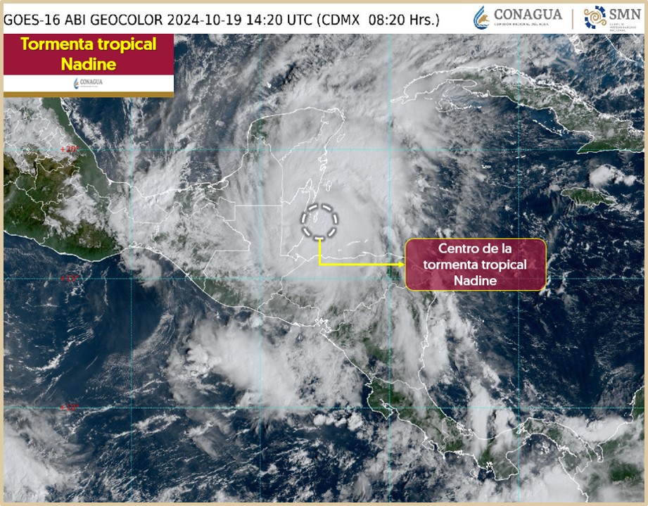 Los estados de México afectados por el impacto de la tormenta tropical Nadine