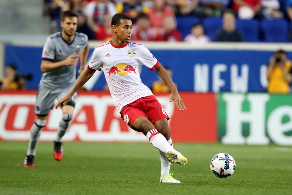 Un joven Tyler Adams con el NY Red Bulls