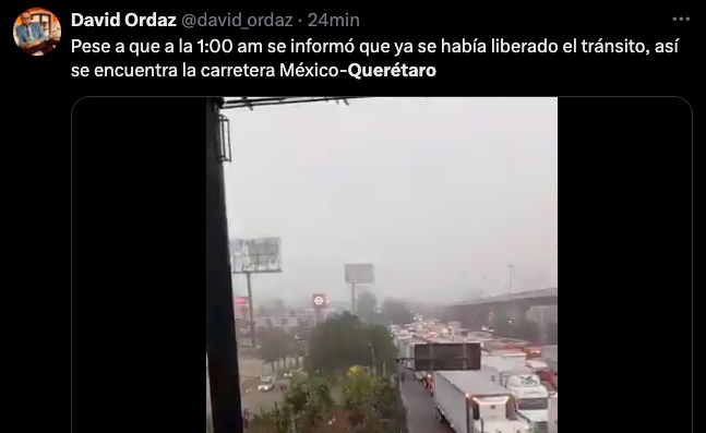 Caos en carretera México-Querétaro