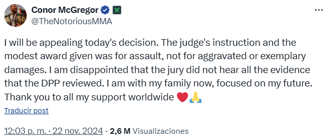 Conor Mcgregor agresión sexual