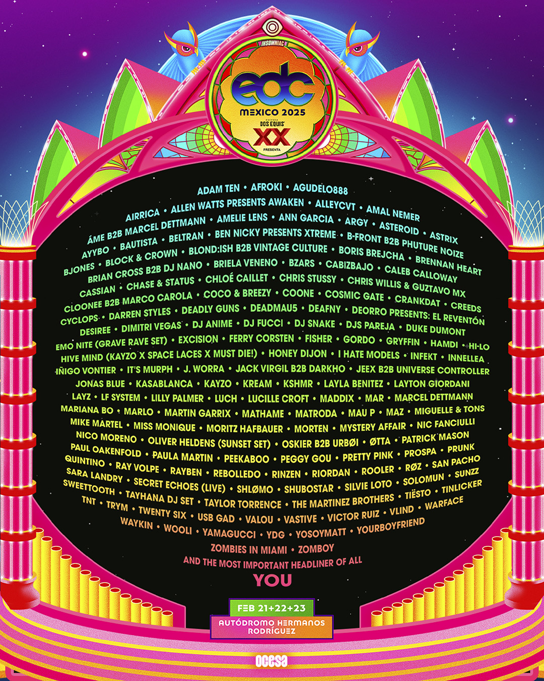 EDC México 2025 Lineup completo, cartel y fechas