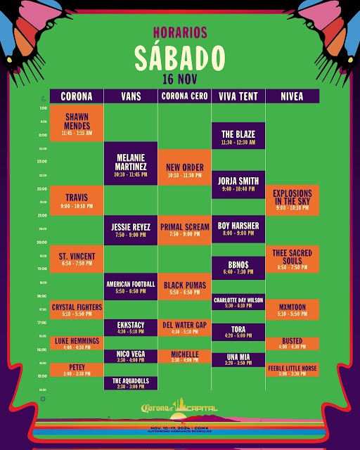 horario corona sabado