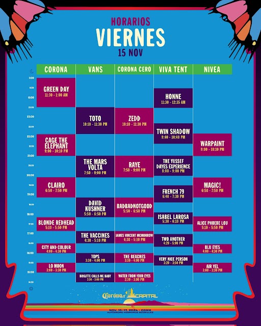 horario viernes corona