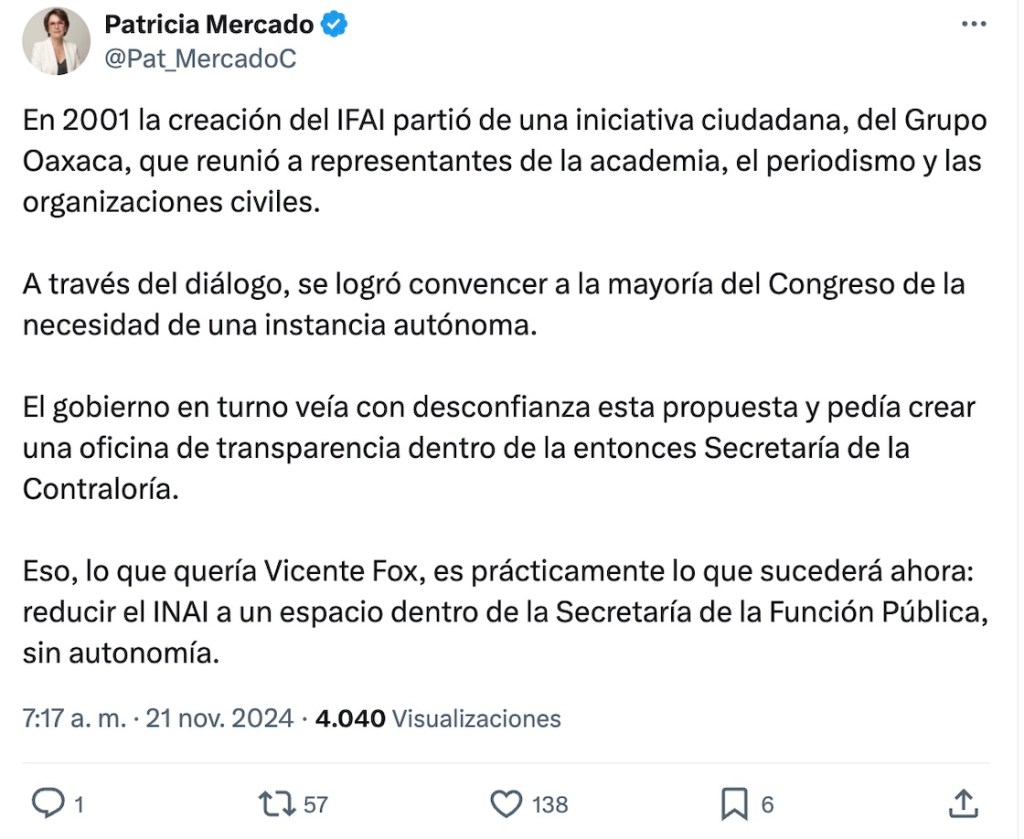 Estocada final al INAI y otros 6 órganos autónomos: ¿Qué sigue y por qué es el plan que siempre quiso Vicente Fox?