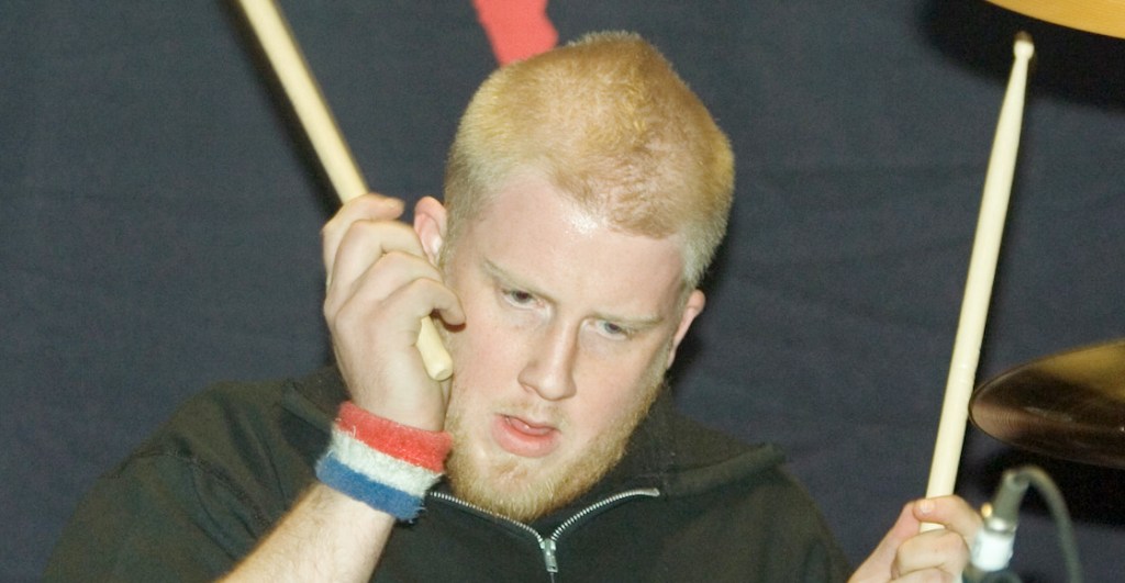 My Chemical Romance drummer Bob Bryar performs at the Thomas & Mack Center in Las Vegas.