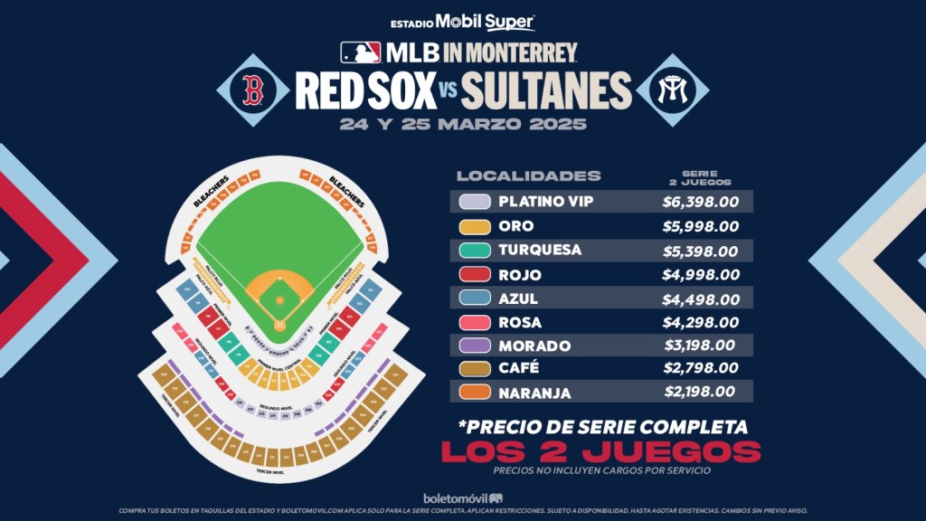 Precios y cómo comprar boletos para el Red Sox vs Sultanes de Monterrey