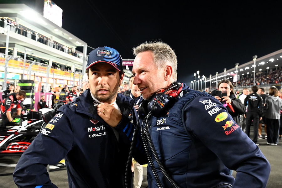 Checo Pérez y Christian Horner