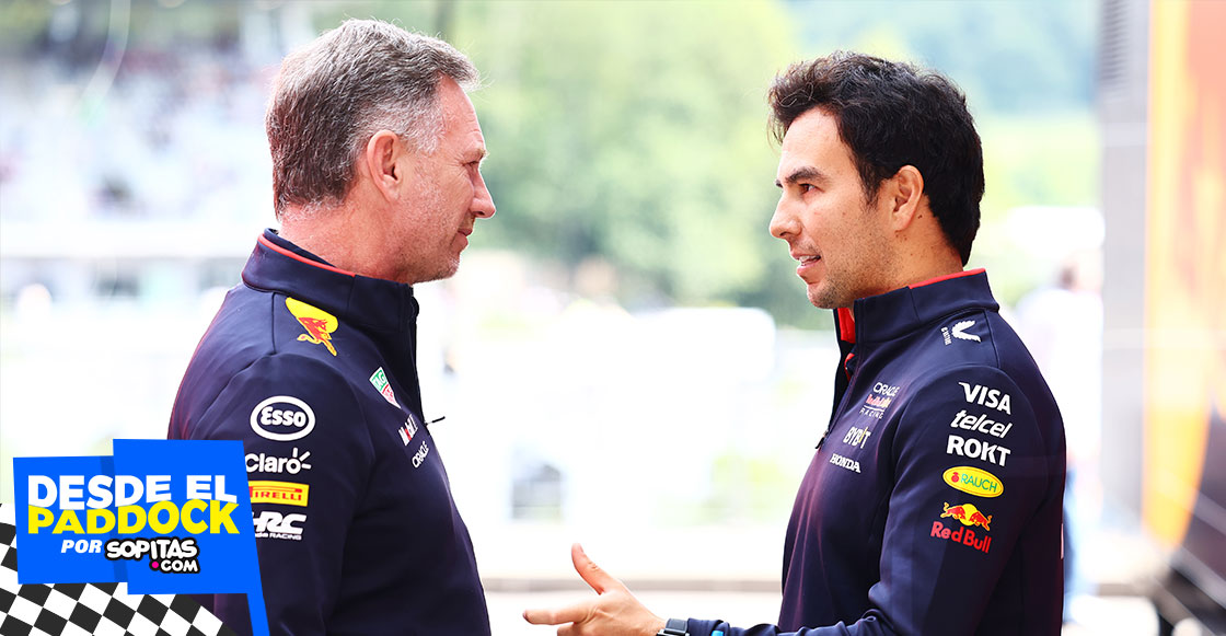 Christian Horner y Checo Pérez