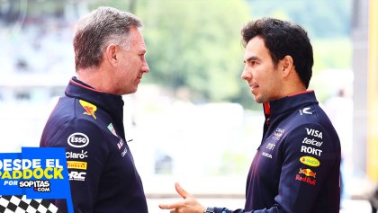 Christian Horner y Checo Pérez